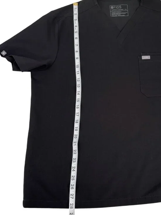 FIGS Leon Scrub Top Mens XL Black Medical V Neck Healthcare Uniform - Picture 6 of 7